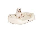 Tierlando ® Orthopädisches Hundebett SAMMY | Robuster Polyester | Dicke Umrandung creme 1,4 m, 30 cm, 1,05 m
