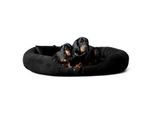 Tierlando ® Orthopädisches Hundebett Sammy VISCO | High-Tech-Velours | L - XXXXL schwarz 1,4 m, 30 cm, 1,05 m