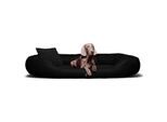 Tierlando ® Orthopädisches Hundebett Sammy VISCO | Kunstleder - High-Tech-Velours schwarz 1,4 m, 30 cm, 1,05 m