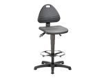 bimos Arbeitsstuhl Isitec mit Gleiter und Fußring und PU-Schaum schwarz Sitzhöhe 580-850 mm (9613-2000)