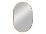 Wandspiegel, Messing, Metall, Glas, oval, 80x50x3 cm, Spiegel, Wandspiegel
