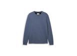 TOM TAILOR Herren Strickpullover aus Baumwolle, blau, Meliert, Gr. M