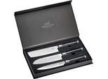 Messer-Set, schwarz, Damaststahl, SABATIER INTERNATIONAL, Kochmesser-Sets, 67-lagiger geschmiedeter Damast-Klingenstahl, ergonomische Griffe