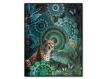 Plaid HIP "Nyah", blau (dunkle blau), B:130cm L:160cm, Mircofaser, Wohndecken, Weich, Kuscheldecke, 130x160 cm, Wendeoptik, Mandala, Leopard, Blau