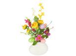 Kunstblume I.GE.A. "Frühlingsstrauß", bunt, B:20cm H:30cm L:16cm, Kunstpflanzen, In Vase aus Keramik Blumenstrauß Lavendel und Eier