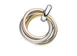 Kettenanhänger JOBO "Anhänger verschlungen", silber (silber 925), Schmuckanhänger, Damen, Silber 925 (Sterlingsilber), Kettenanhänger, 925 Silber vergoldet tricolor