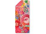 Strandtuch HIP "Giselah", rot, B:100cm L:180cm, Frottiervelours, Frotteevelours, Handtücher, Baumwolle, Velours, 100x180, Weich, Strand, Mandala, Rosa, Rot, Bunt