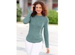 Strickpullover CASUAL LOOKS "Pullover", Damen, Gr. 38, grün (jade, ecru, meliert), 76% Polyacryl, 24% Baumwolle, meliert, unifarben, Pullover Strickpullover