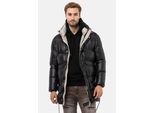Winterjacke CIPO & BAXX "Jacke", Herren, Gr. L, schwarz, Stoff, 100% Nylon, unifarben, regular fit normal, Jacken Winterjacke, mit seitlichen Schlitzen