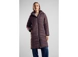 Steppmantel STREET ONE, Damen, Gr. 46, braun (berry braun), Stoff, 100% Polyester, unifarben, normal hüftbedeckend, ohne Ausschnitt, Bündchen, Mäntel Steppmantel, mit Kapuze