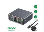 4smarts Desk Charger Lucid GaN DIY 360W 6 USB Ports mit Netz- und Spiralkabel, spacegrau