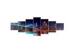 Leinwandbild H375 XL, Wandbild Keilrahmenbild Kunstdruck, 7-teilig 245x87cm ~ New York