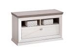 Hom`in Garderobenbank, Grau, Weiß, Metall, 1 Schublade(n) Schubladen, 85.2x50.5x38.5 cm, Garderobe, Garderobenbänke, Garderobenbänke