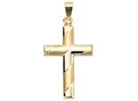 Kreuzanhänger JOBO "Anhänger Kreuz", gold (gelbgold 333), Schmuckanhänger, Damen, Gelbgold 333, 333 Gold diamantiert