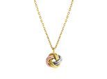 Kette mit Anhänger VIVANCE "585/- Gelbgold tricolor strukturiert", bunt (mehrfarbig), Halsketten, Damen, 45cm, Gold, L: 45 B: 9mm, glitzernd, B:9mm