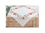 Stickmitteldecke "Erdbeeren"