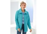Fleecejacke CLASSIC BASICS, Damen, Gr. 50, blau (aqua), 100% Polyester, unifarben, figurumspielend, Jacken Fleecejacke