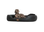 Tierlando Orthopädisches Hundebett LENNART VISCO PLUS Kunstleder und Velours schwarz 1 m, 25 cm, 85 cm