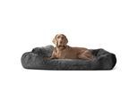 Tierlando PEDRO - Orthopädisches Hundebett mit kuscheligem Langflor schwarz/ graphit 1,6 m, 22 cm, 1,1 m