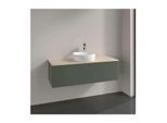 Villeroy und Boch Antao Waschtisch-Unterschrank K32053HL 120x36x50cm, Hahnloch, Waschbeckenplattenfarbe botticino, leaf green matt lacquer