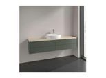 Villeroy und Boch Antao Waschtisch-Unterschrank K25153HL 160x36x50cm, Hahnlochbohrung, Waschbeckenplattenfarbe botticino, leaf green matt lacquer