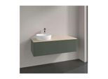 Villeroy und Boch Antao Waschtisch-Unterschrank L33053HL mit Beleuchtung, 1 Auszug, 1200 x 360 x 500 mm, Front ohne Struktur, Leaf Green Matt Lacquer / Botticino