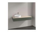 Villeroy und Boch Antao Waschtisch-Unterschrank L11153HL mit Beleuchtung, 1 Auszug, 1200 x 190 x 500 mm, Front mit Struktur, Leaf Green Matt Lacquer / Botticino