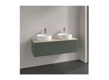 Villeroy und Boch Antao Waschtisch-Unterschrank K35153HL 120x36x50cm, Hahnloch, Waschbeckenplattenfarbe botticino, leaf green matt lacquer