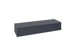 Villeroy und Boch Antao Sideboard L42000HJ mit Beleuchtung, 2 Auszüge, 1600 x 268 x 500 mm, Front ohne Struktur, Midnight Blue Matt Lacquer / Midnight Blue Matt Lacquer