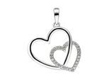 Herzanhänger JOBO "Anhänger Herz Herzen", silber (silber 925), Schmuckanhänger, Damen, Silber 925 (Sterlingsilber), 925 Silber mit 28 Zirkonia