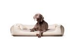 Tierlando ® Nonplusultra LINUS orthopädisches Hundebett Visco PLUS Kunstleder creme 90 cm, 22 cm, 75 cm