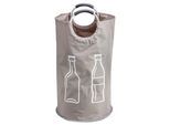 Flaschenträger HEINE HOME, grau (taupe), B:38cm H:72cm, Aluminium, Kunstfaser, Kunststoff, Polyester, Flaschenträger