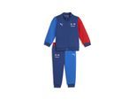 Sportanzug PUMA "BMW M MOTORSPORT Essentials Trainingsanzug Kinder", Jungen, Gr. 92, bunt (pro blau m color aop), Obermaterial: 32% Polyester, 68% Baumwolle. Rippe: 3% Elasthan, 97% Baumwolle, Sportanzüge