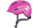 Kinderfahrradhelm ABUS "SMILEY 3.0" Gr. S, rosa (pink butterfly), Helme, Kinder, S Kopfumfang: 45cm - 50cm