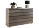 Dieter Knoll Kommode, Braun, Grau, Glas, Holzwerkstoff, 5 Schublade(n) Schubladen, 141x86x43 cm, Typenauswahl, Beimöbel erhältlich, stehend, in verschiedenen Größen erhältlich, Wohnzimmer, Kommoden & Sideboards, Kommoden