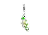 Charm-Einhänger NENALINA "Chamaeleon mit Kristallen von Swarovski 925 Silber", silber, Charms, Damen, mit Steinen, Silber 925 (Sterlingsilber)