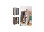 Vicco mobiler Kinderkleiderschrank Dielenschrank Garderobe Doros Sonoma modern 100 x 147 cm Faltboxen offen rollbar