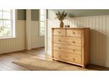 Schubkastenkommode OTTO HOME "Tessin", beige (natur), B:90cm H:88cm T:38cm, Sideboards, aus massiver, FSC zertifizierter Kiefer, mit 5 Schubladen