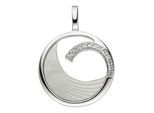 Kettenanhänger JOBO "Anhänger mit Perlmutt Einlage und 12 Zirkonia", silber (silber 925), Schmuckanhänger, Damen, Silber 925 (Sterlingsilber), Kettenanhänger, 925 Silber