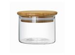 Homeware Profession. Vorratsdose , Hellbraun , Glas , Bambus , 0,4 l , rund , 7 cm , Lfgb , hitzebeständig , Küchenzubehör, Vorratsbehälter, Vorratsdosen