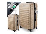 KESSER® Reisekoffer Hartschalen-Koffer Inkl. Kofferwaage + Gepäckanhänger Trolley Gepäck Rollkoffer Zahlenschloss 4 Rollen ABS-Hartschale Teleskopgriff