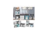 Vicco Bank-Regal Bücherregal Kinderregal Luigi Hellgrau 107x89 cm modern Faltbox Sitzbank Kinderzimmer Regal Wandregal Spielzeugregal Dekoregal Standregal Aufbewahrung Würfelregal Regal-Bank-Kombi