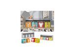Vicco Sitzbank Kinderzimmerbank Kinderregal Luigi Hellgrau 142x53 cm modern Faltbox Kinderzimmer Regal Aufbewahrungsregal Bücherregal Lesebank Spielzeugaufbewahrung Organizer Regal-Bank-Kombi 4 Fächer