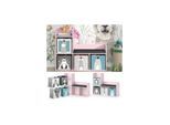 Vicco Regal mit Sitzbank Luigi 107 x 88 cm, Rosa, Kinderzimmer, mit 4 Faltboxen