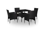 vidaXL Möbelset 5 pcs Schwarz
