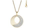 Kette mit Anhänger JOBO "Glitzer-Effekt", gold (goldfarben), Halsketten, Damen, Edelstahl, L: 80, rund Edelstahl 80 cm