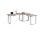 VCM VCM Holz Schreibtisch Eckschreibtisch schlicht 190x160 L Form links oder rechts Arbeitstisch Platte 80 cm tief Computertisch Büromöbel - Lona U