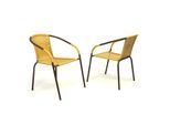 VCM 2er Set Bistrostuhl Stapelstuhl Balkonstuhl Gartenstuhl beige hellbraun Poly-Rattan Maße H. 73x B. 53x T. 60 cm