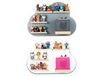 BOARTI Kinderregal Wolke hängend für Toniebox und Tonie Figuren platzsparendes Regal H. 34 x B. 48 x T. 19 Wandregal Musikbox Figuren Aufbewahrung mit Magneteinsätzen Aufbewahrungsregal Holz Wolken