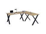VCM VCM Holz Schreibtisch Eckschreibtisch schlicht 190x160 L Form links oder rechts Arbeitstisch Platte 80 cm tief Computertisch Büromöbel - Lona X